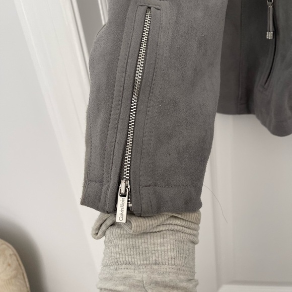 Calvin Klein faux suede moto jacket size XL - Picture 5 of 7